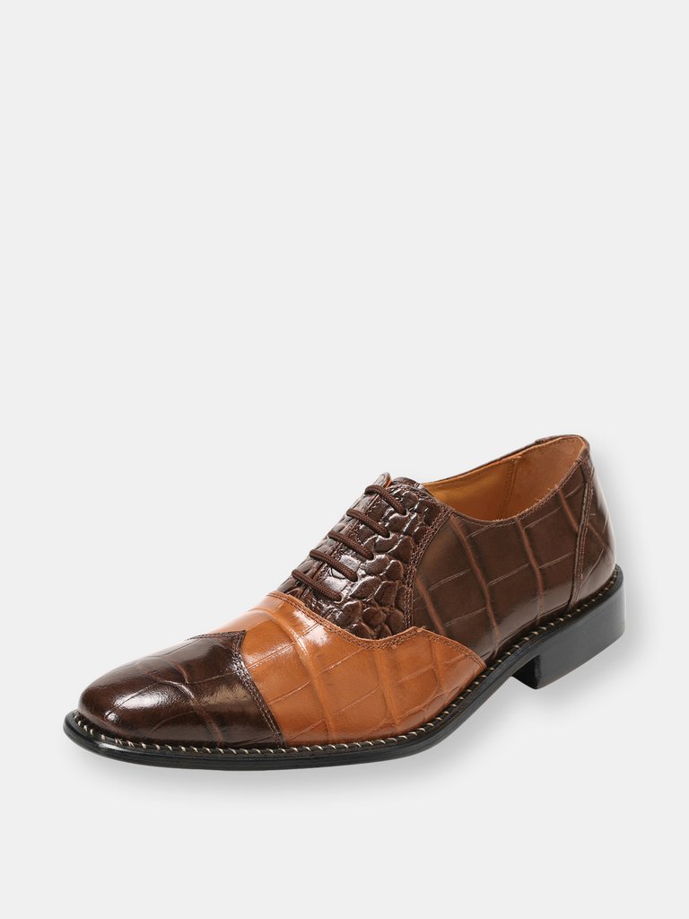 Crosset Leather Oxford Style Dress Shoes - Brown/Tan