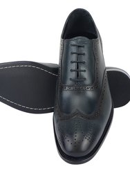 Dinkum Leather Oxford Style Dress Shoes - Navy