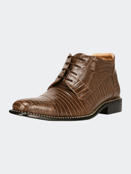 Foxx Leather Lace-Up Boots - Brown