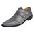 Grace Genuine Leather Oxford Style Monk Strap - Gray