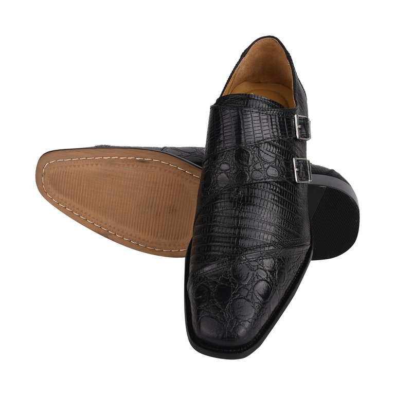 Grace Genuine Leather Oxford Style Monk Strap