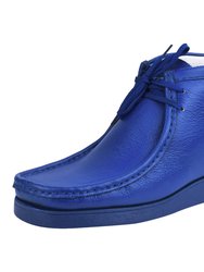 Hamara Joe Rush Leather Desert Chukka Casual Boots - Royal Blue