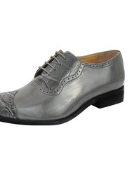 Henley Genuine Leather Oxford Style Dress Shoes - Grey