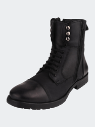 Hopper Men's Leather Ankle Length Boots - Black