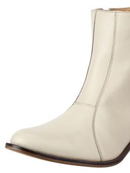 Jazzy Jackman Leather Ankle Length Boots - Cream