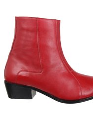 Jazzy Jackman Leather Ankle Length Boots - Red
