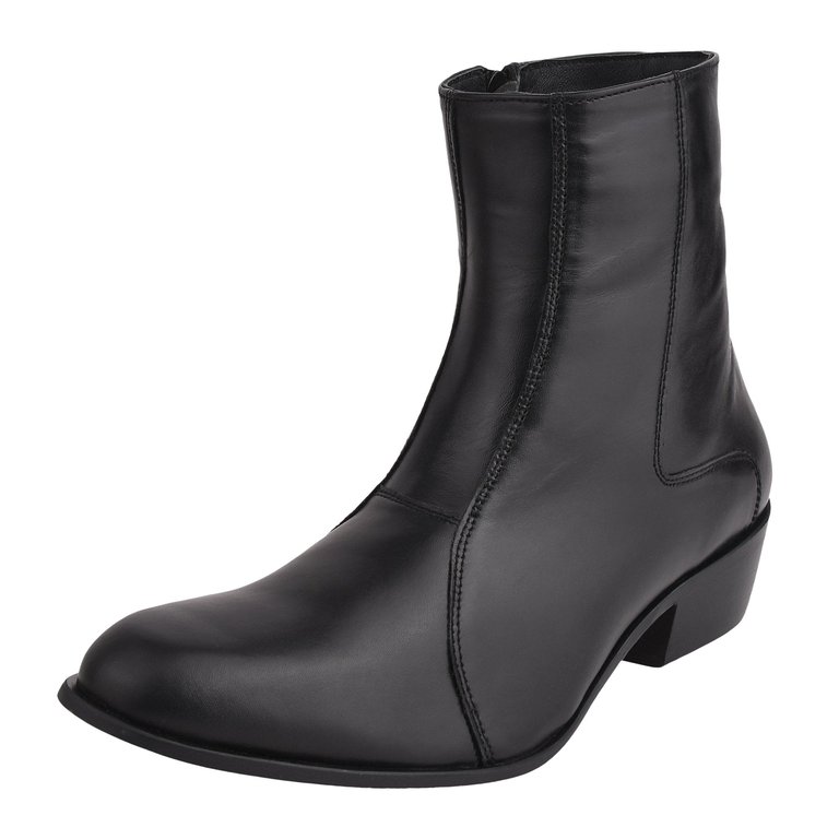 Jazzy Jackman Leather Ankle Length Boots - Black
