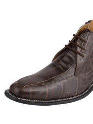 Liam Genuine Leather Lace-Up Style Boots For Men - Brown