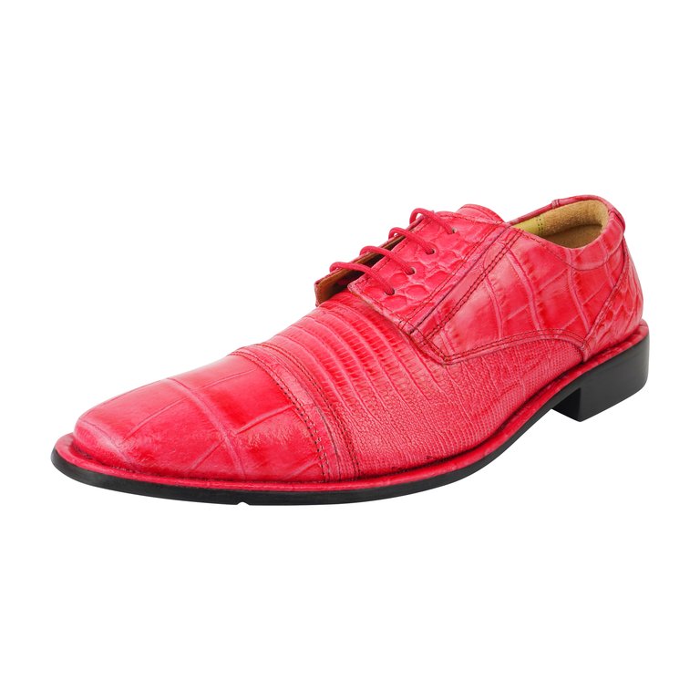 Owen Leather Oxford Style Dress Shoes - Coral