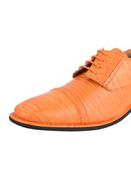 Owen Leather Oxford Style Dress Shoes - Orange