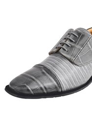 Owen Leather Oxford Style Dress Shoes - Grey