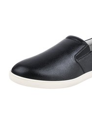 Silas Genuine Leather Slip On Loafer Women Shoes - Black