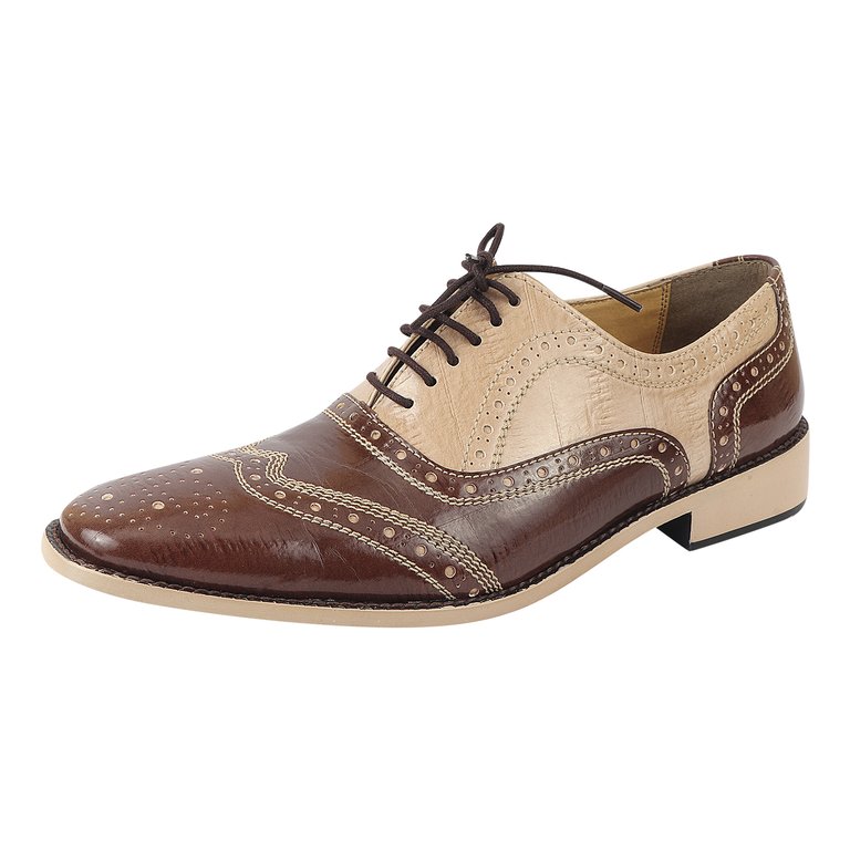 Tremont Man Made Oxford Style Dress Shoes - Brown Beige