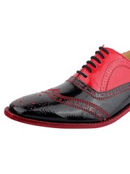 Tremont Man Made Oxford Style Dress Shoes - Black/ Red