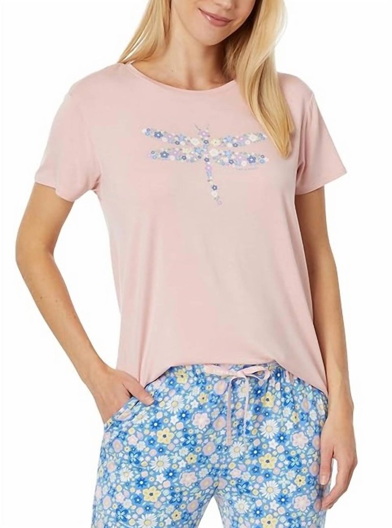 Dragonfly Flowers Lightweight Shirt In Himalayan Pink - Himalayan Pink