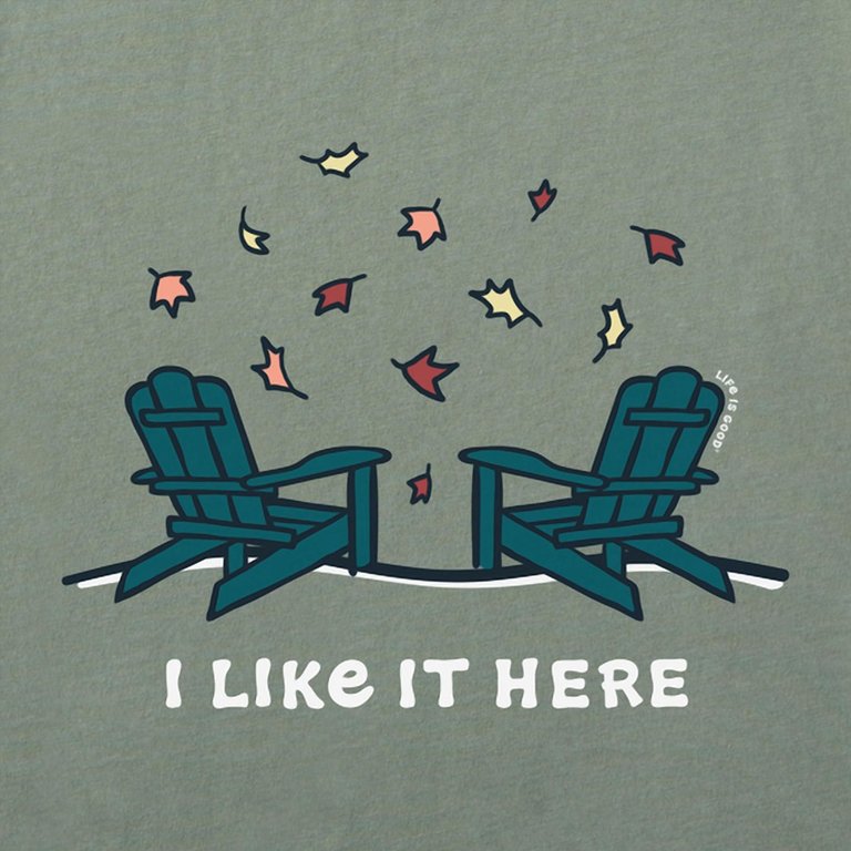 Mens' Adirondacks I Like It Here Fall Shirt In Moss Green