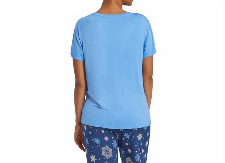 Snowflake Heart Lightweight Tee In Cornflower Blue