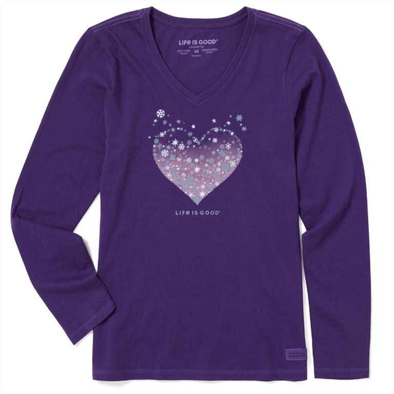 Women's Heart Of Snow Long Sleeve Shirt In Deep Purple - Deep Purple