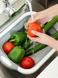 3-1 Multi Function Collapsible Cutting Board Drain Basket for Fruits Vegetable Meat Food Preparation