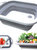 3-1 Multi Function Collapsible Cutting Board Drain Basket for Fruits Vegetable Meat Food Preparation - White