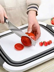 3-1 Multi Function Collapsible Cutting Board Drain Basket for Fruits Vegetable Meat Food Preparation