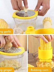 4 in 1 Yellow Corn Stripper Shucker Tool Holder Cutter Remover Kitchen Food Prep