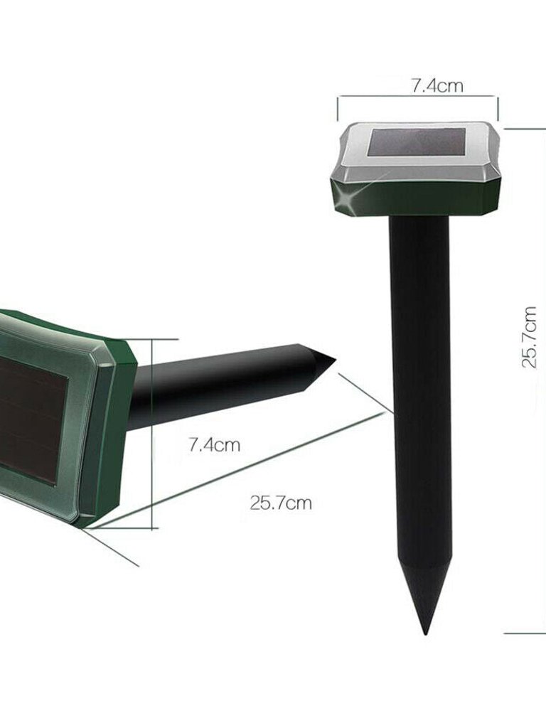 8" Green Outdoor Solar Mole Gopher Groundhug Repeller - 8 Pks