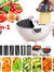 9-1 Multi-Purpose Kitchen Vegetable Fruit Food Salad Food Prep Cutter Drainer Kit - White