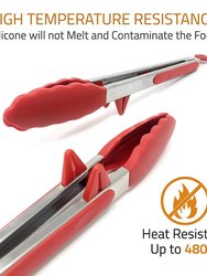 9/12" Stainless Steel BBQ Cooking Tong Sets with Anti Slip Handle