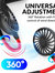 Black Handsfree Portable Neck Fan Usb Charge Color Changing 3 Settings