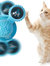 Blue Interactive Indoor Windmill Cat Toy with Catnip and Bells