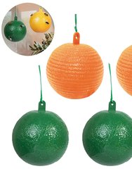 Fly Gnat Flying Pests Trap Glue Ball - 4 Pcs - Orange And Green