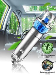 Grey Car Air Purifier Ionizer Cleaner Refresher Cigarette Lighter Plug in