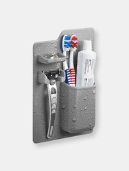 Grey Silicone Waterproof Toothbrush Razor Holder Organizer for Shower Bathroom - Grey