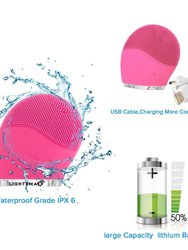 Pink Ultrasonic Facial Cleanser Cleaner Scrubber Cleaner Women Men Travel Portable