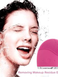 Pink Ultrasonic Facial Cleanser Cleaner Scrubber Cleaner Women Men Travel Portable - Pink