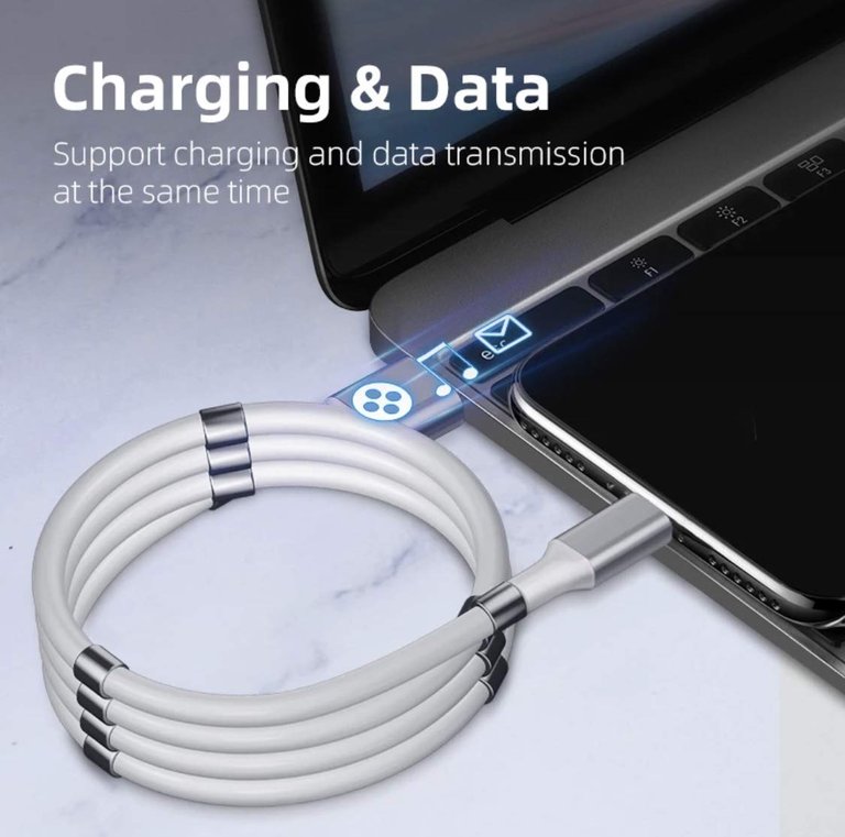 Self Winding Magnetic Charging Data Cable for Type-C Micro Usb and I Products