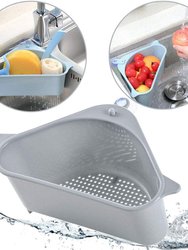 Sink Basket Drainer Storage Rack Kitchen Strainer Soap Sponge Holder Organizer - Gray