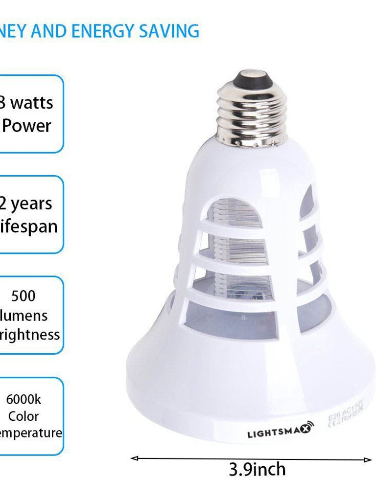 White 2-1 UV Plant Grow Bulb Mosquito Bug Zapper Light Bulb 110V E26-E27