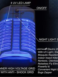 White Indoor Electric Mosquito Plug in Killer Zapper Night Light Auto on/off