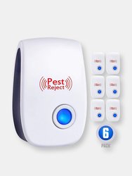 White Indoor Ultrasonic Pest Repeller Electric Plug in Pest Control - 6 Pks - White