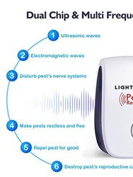 White Indoor Ultrasonic Pest Repeller Electric Plug in Pest Control - 6 Pks