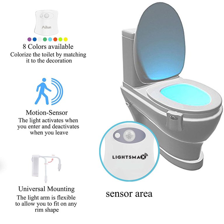 White Motion Activate Sensor Toilet Led Night Light