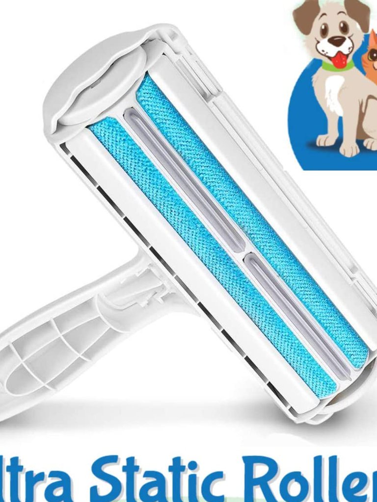 White Reusable Lint Hair Roller for Dog Cat Pet Hair Fur Self Cleaning - White