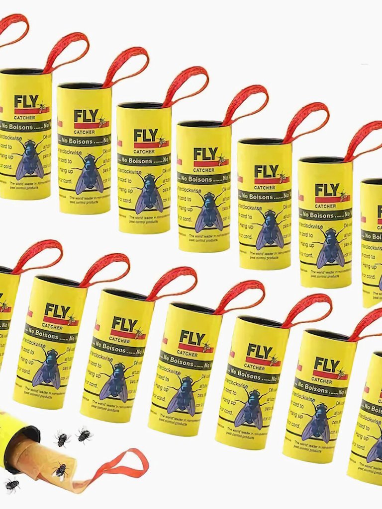 Yellow Fly Flies Mosquito Flying Insects Bugs Sticky Glue Ribbon Trap - 32 pks - Yellow