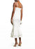 Aurora Feather Trumpet Midi Dress In White