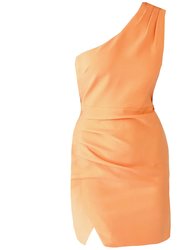 Women Gonnella Birds Of Paradise Orange One Shoulder Mini Dress - Orange