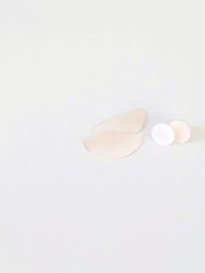 3-in-1 Pearl White Circle and Halfmoon Geometric Studs - Mother of Pearl Earrings