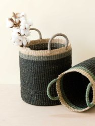Baskets With Handle, Set Of 2 - Floor Baskets