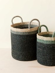Baskets With Handle, Set Of 2 - Floor Baskets